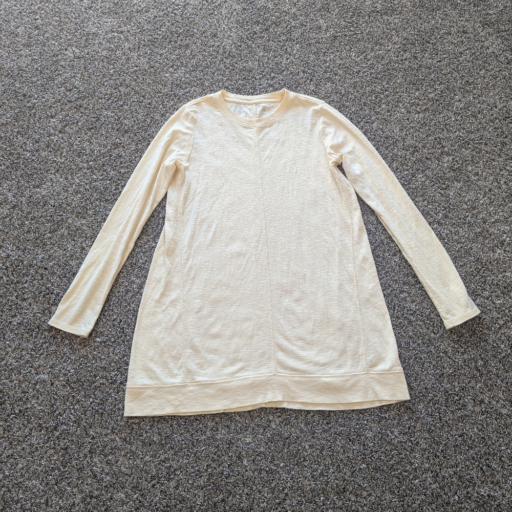 J Jill Pima Elliptical Tunic Shirt 100% Pima Cotton Size XS Light Yellow